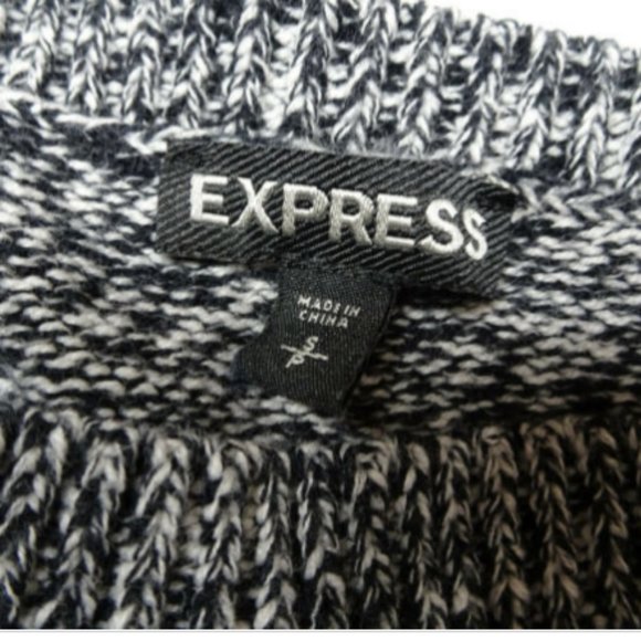 Express Size S Black White Distress Sweater Top - Picture 8 of 8
